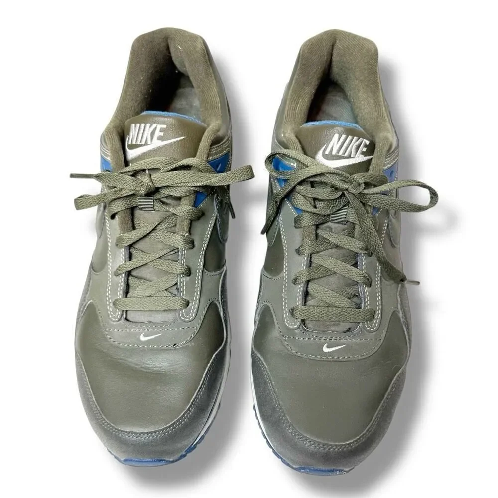 Nike Air Max Correlate Leather Sneakers Cargo Green Khaki/Blue Men’s Size 12